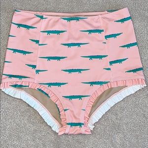 Kortni Jeane alligator ruffle swim bottoms